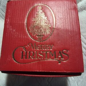 Vintage Christmas Mug Red Gold Christmas Tree Otagiri